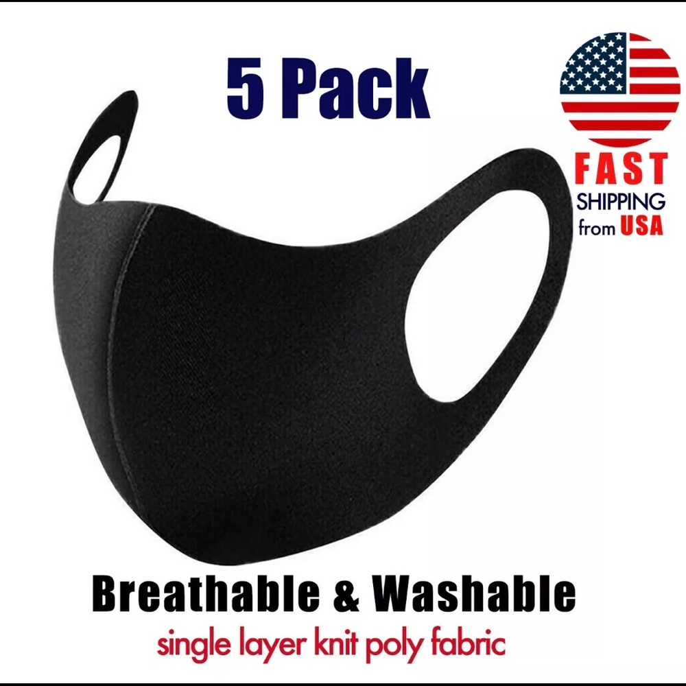 Pack of 5 reusable washable masks